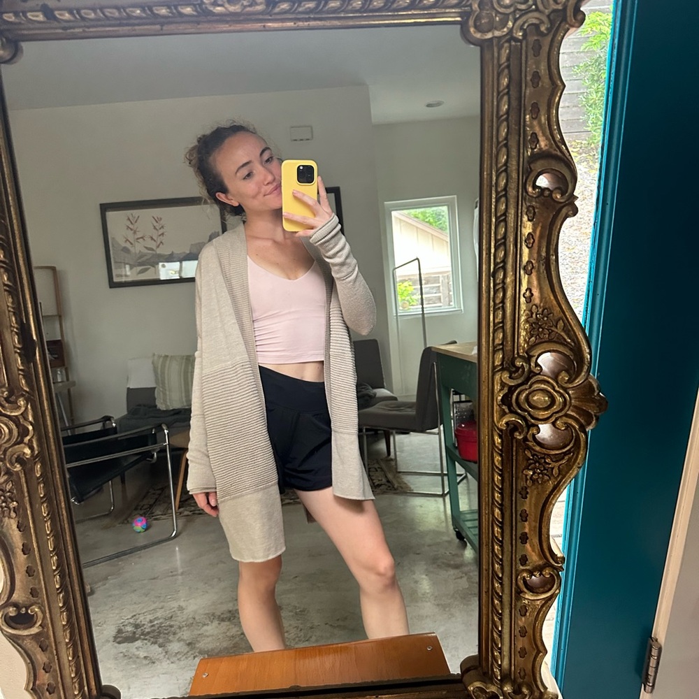 Lululemon tan cardigan sweater